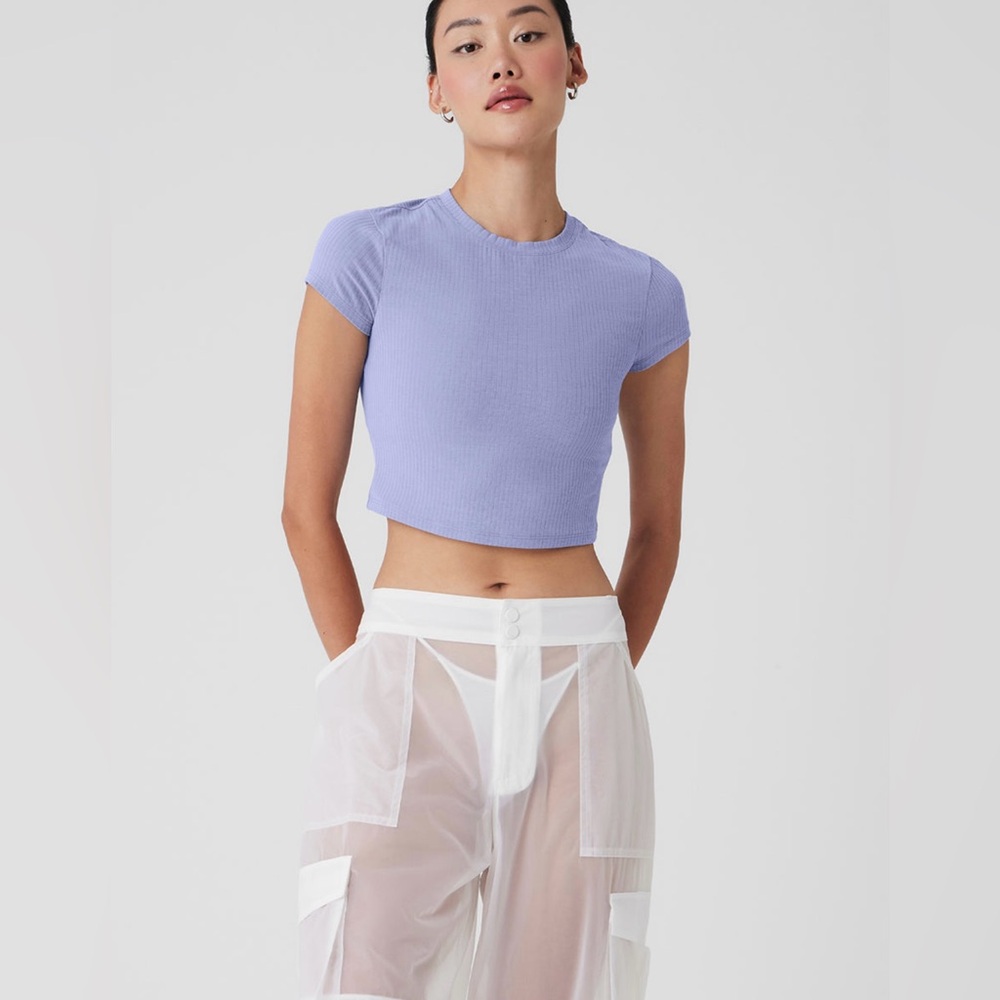 ALO Yoga Lavender Short Sleeve Tee